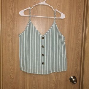 Green striped tank top